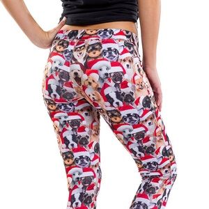Tipsy Elves Santa Paws Leggings/Yoga Pants